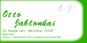 otto jablonkai business card